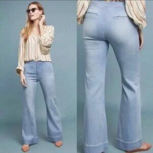 Anthropologie Pilcro And The Letterpress High Rise Flare Leg Light Wash Jeans 31